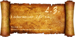 Ledermeier Zéta névjegykártya